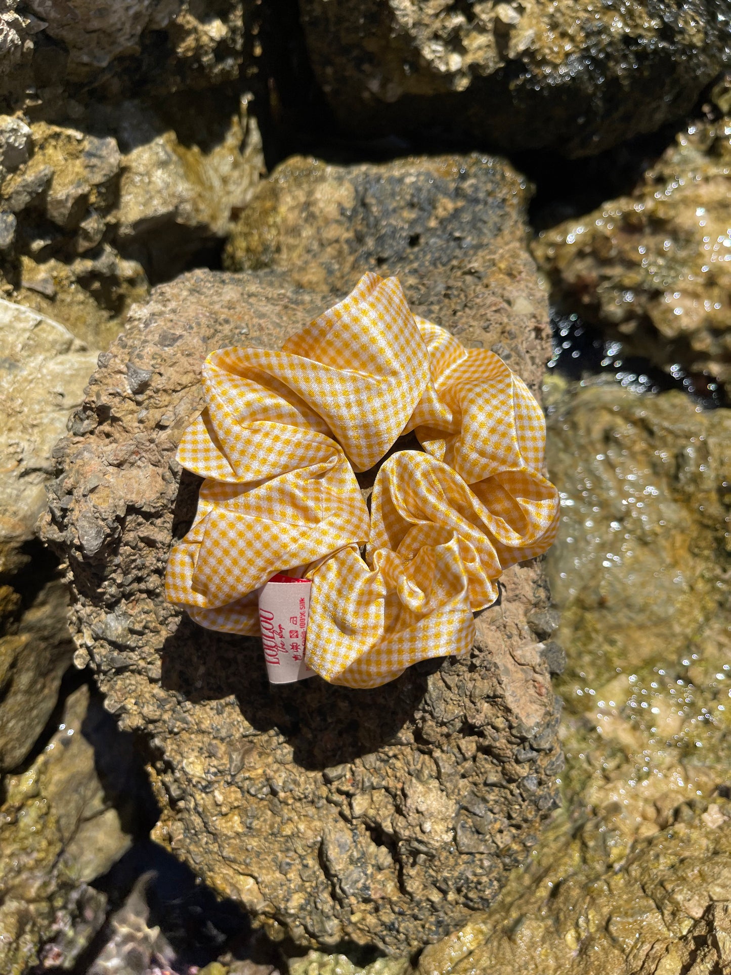 Coletero de Seda Amarillo Vichy