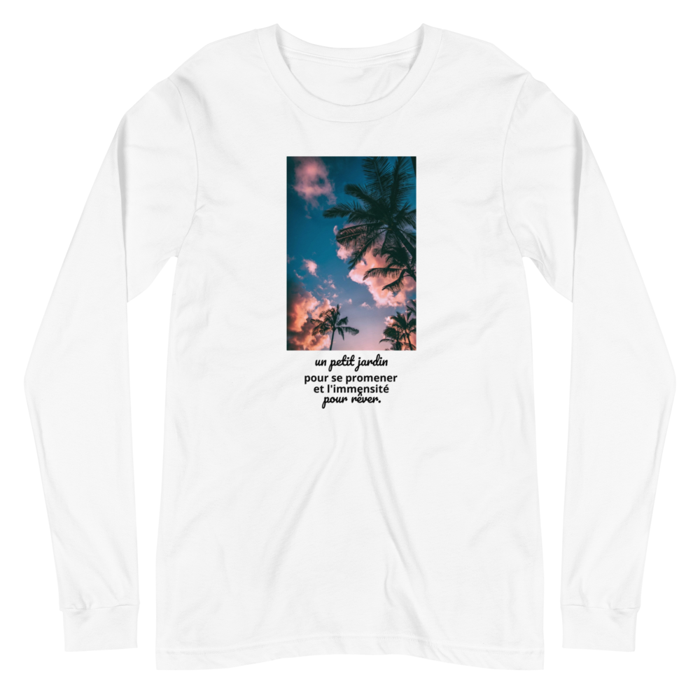 Camiseta de Algodón de Manga Larga con Print de Cielo con Palmeras