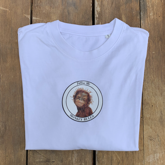 Camiseta de Algodón Organico con Print de Mono 🙈 🙊 🙉 (Oversize)